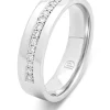 Witgouden 14 kt trouwring, Wedding