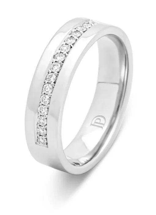 Witgouden 14 kt trouwring, Wedding
