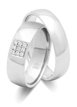 Witgouden 14 kt trouwring, Wedding