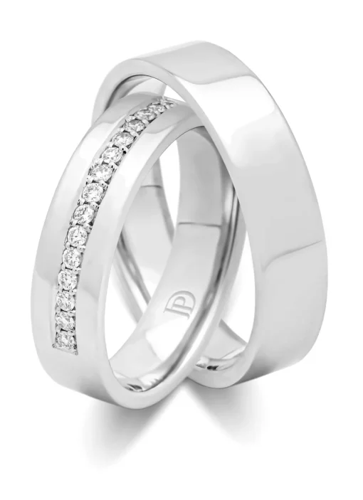 Witgouden 14 kt trouwring, Wedding