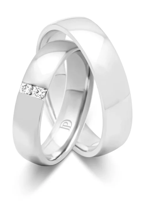 Witgouden 14 kt trouwring, Wedding