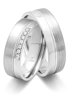 Witgouden 14 kt trouwring, Wedding