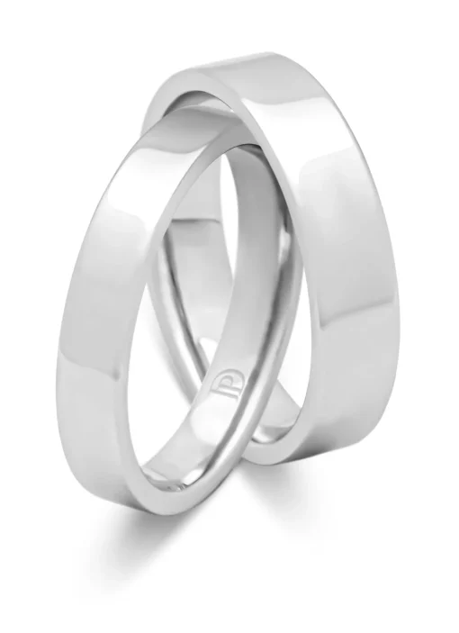 Witgouden 14 kt trouwring, Wedding