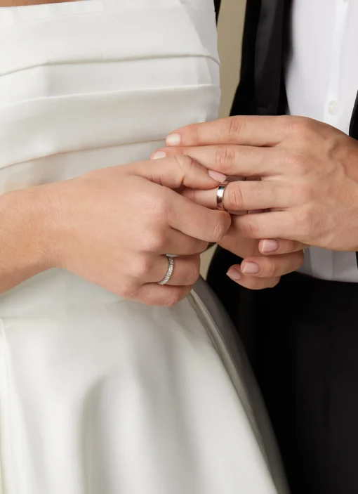 Witgouden 14 kt trouwring, Wedding