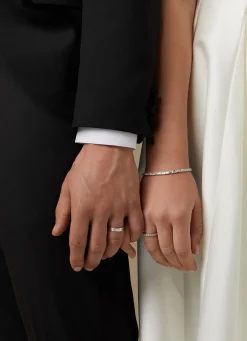 Witgouden 14 kt trouwring, Wedding
