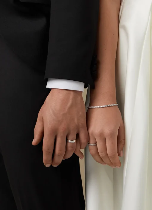 Witgouden 14 kt trouwring, Wedding
