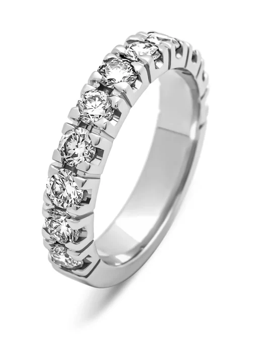 Witgouden alliance ring, 1.43 ct diamant, Groeibriljant