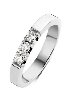 Witgouden alliance ring, 0.39 ct diamant, Groeibriljant