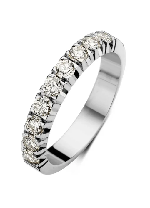 Witgouden alliance ring, 0.90 ct diamant, Groeibriljant