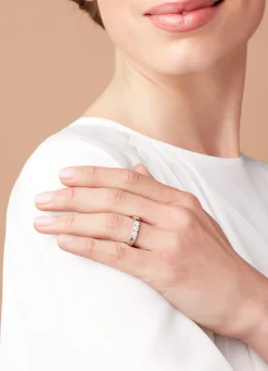 Witgouden alliance ring, 0.39 ct diamant, Groeibriljant