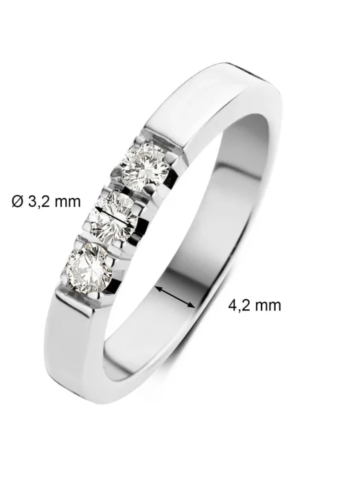 Witgouden alliance ring, 0.39 ct diamant, Groeibriljant