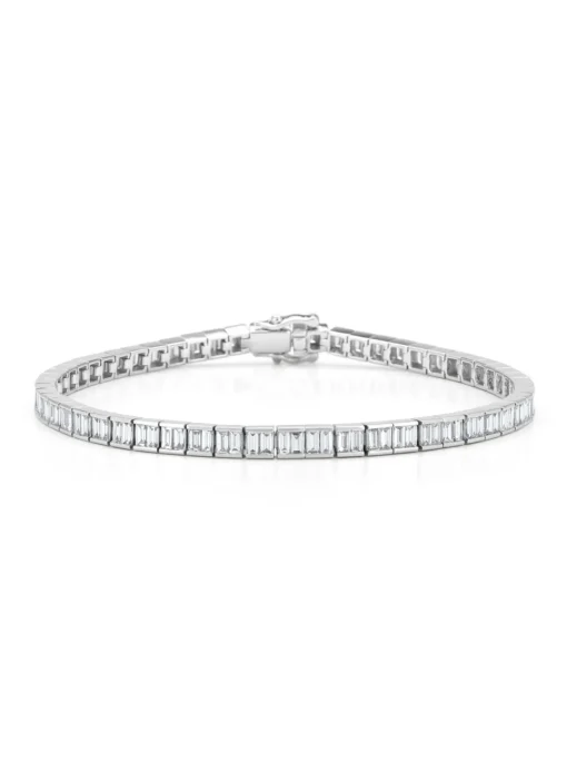 Witgouden armband, 3.31 ct diamant, Tennis bracelet
