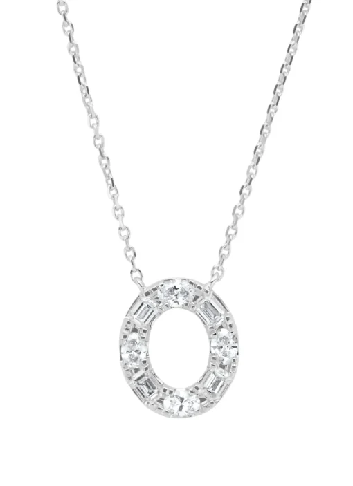 Witgouden collier, 0.66 ct diamant, Gallery