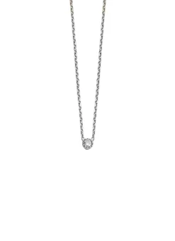 Witgouden collier, 0.05 ct diamant, Joy
