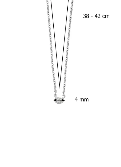 Witgouden collier, 0.04 ct diamant, Joy