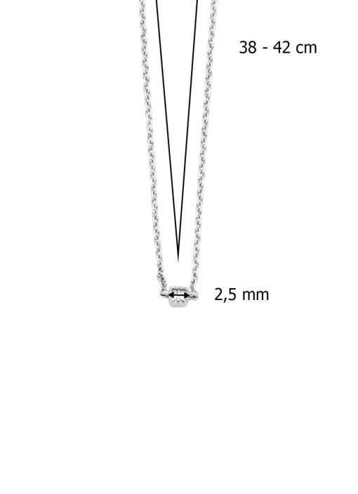 Witgouden collier, 0.04 ct diamant, Joy