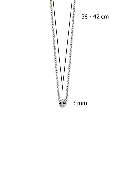Witgouden collier, 0.05 ct diamant, Joy