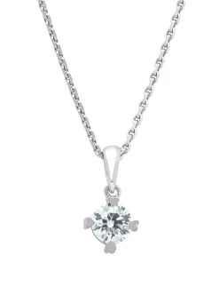 Witgouden hanger, 0.40 ct diamant, Hearts & Arrows