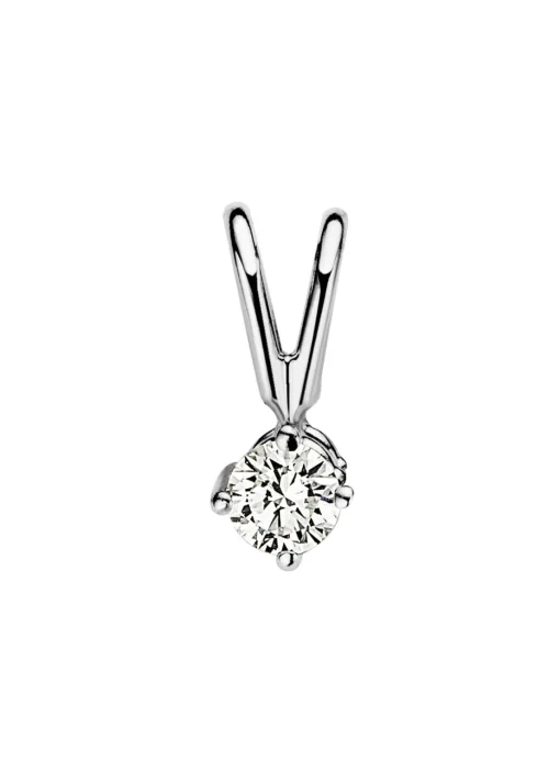 Witgouden hanger, 0.06 ct diamant, Groeibriljant
