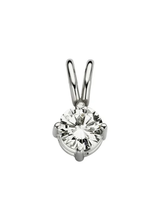 Witgouden hanger, 0.26 ct diamant, Groeibriljant