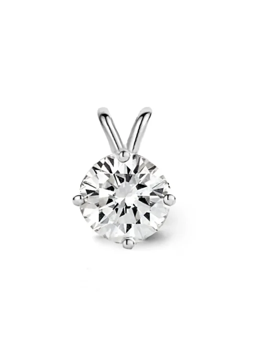 Witgouden hanger, 0.57 ct diamant, Groeibriljant