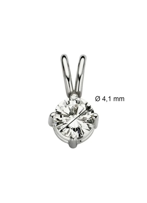 Witgouden hanger, 0.26 ct diamant, Groeibriljant