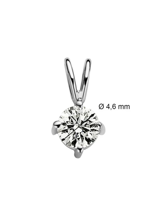 Witgouden hanger, 0.36 ct diamant, Groeibriljant