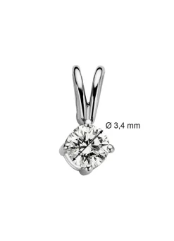 Witgouden hanger, 0.15 ct diamant, Groeibriljant