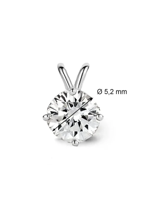 Witgouden hanger, 0.57 ct diamant, Groeibriljant