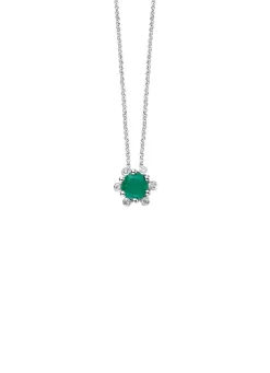 Witgouden hanger, 0.35 ct smaragd, Empress