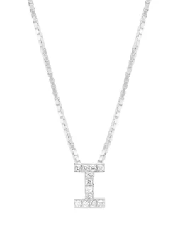 Witgouden hanger I, 0.05 ct diamant, Alphabet