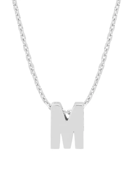 Witgouden hanger M, Alphabet