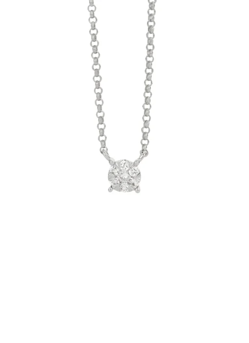 Witgouden hanger met collier, 0.09 ct diamant, Enchanted
