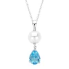 Witgouden hanger met collier, 1.19 ct topaas, Rivièra