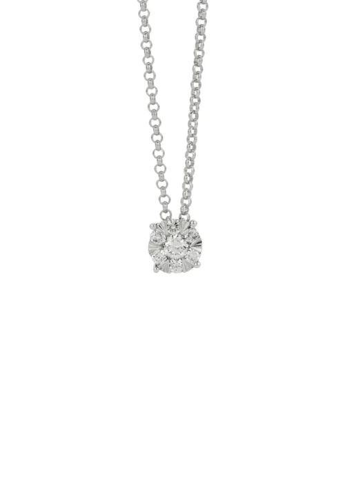 Witgouden hanger met collier, 0.14 ct diamant, Enchanted