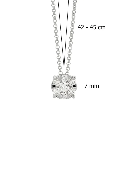 Witgouden hanger, met collier 0.37 ct diamant, Enchanted