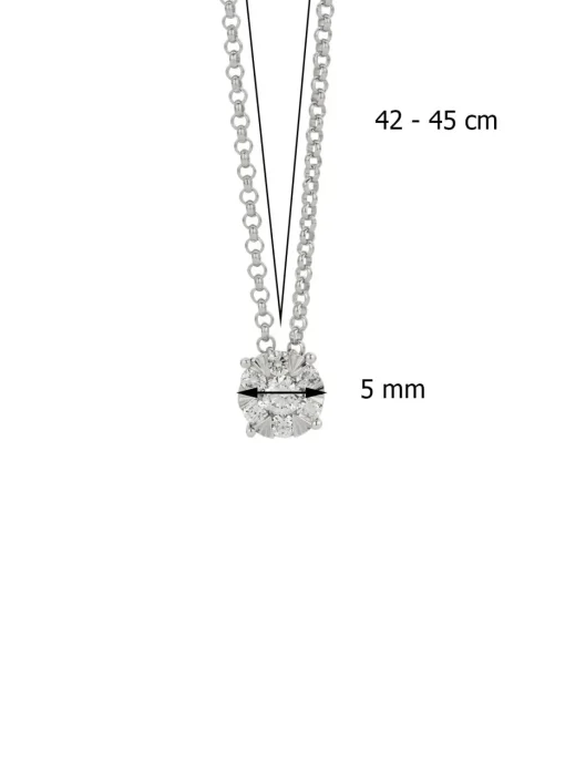 Witgouden hanger met collier, 0.14 ct diamant, Enchanted
