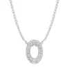 Witgouden hanger O, 0.05 ct diamant, Alphabet