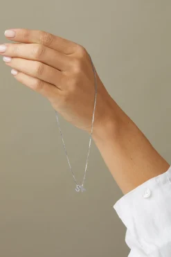 Witgouden hanger X, 0.05 ct diamant, Alphabet