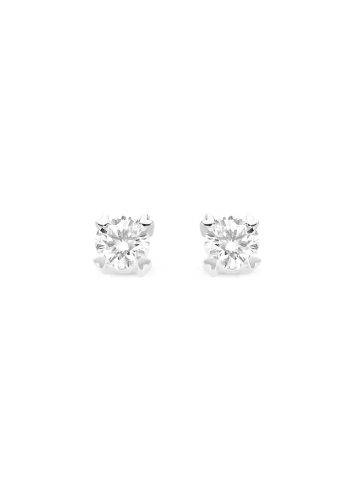 Witgouden oorsieraden, 0.28 ct diamant, Hearts & Arrows