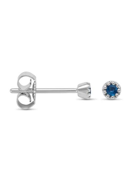 Witgouden oorsieraden, 0.10 ct blauwe saffier, Joy