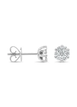 Witgouden oorsieraden, 0.52 ct diamant, Caviar