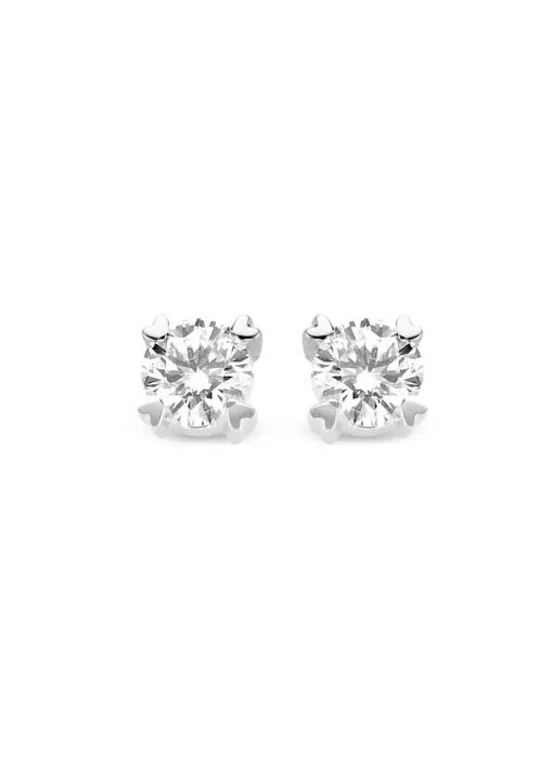 Witgouden oorsieraden, 1.00 ct diamant, Hearts & Arrows
