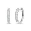 Witgouden oorsieraden, 0.17 ct diamant, Caviar