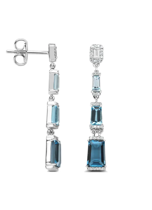 Witgouden oorsieraden, 1.94 ct london topaas, Gallery