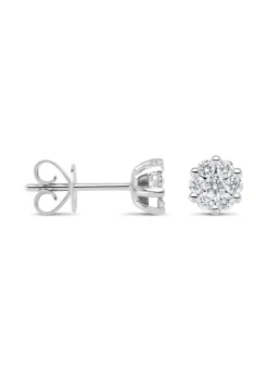 Witgouden oorsieraden, 0.52 ct diamant, Caviar