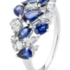 Witgouden ring, 2.06 ct blauwe saffier, Majestic