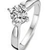 Witgouden ring, 0.40 ct diamant, Hearts & Arrows