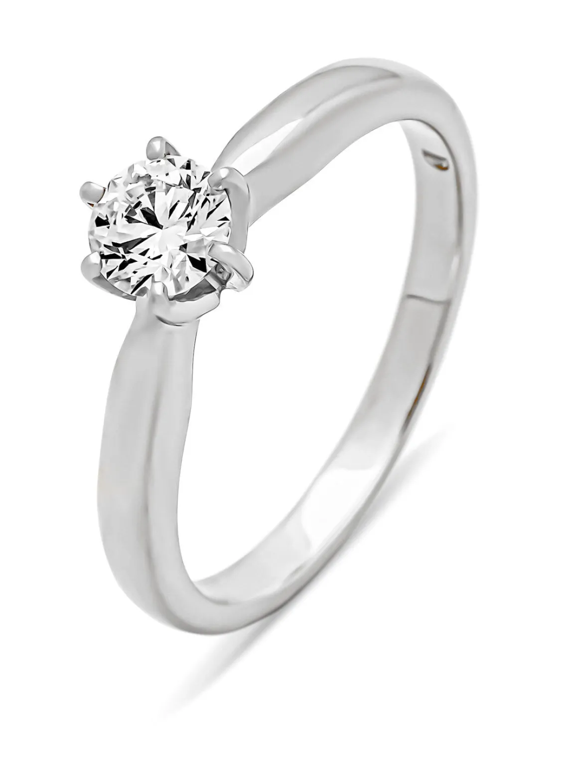 Witgouden ring, 0.40 ct diamant, Hearts & Arrows