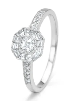 Witgouden ring, 0.55 ct diamant, Since 1904